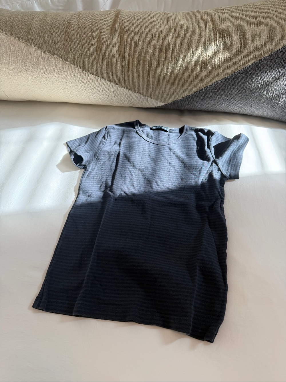 Brandy Melville Navy Short-Sleeve Ribbed Tee
